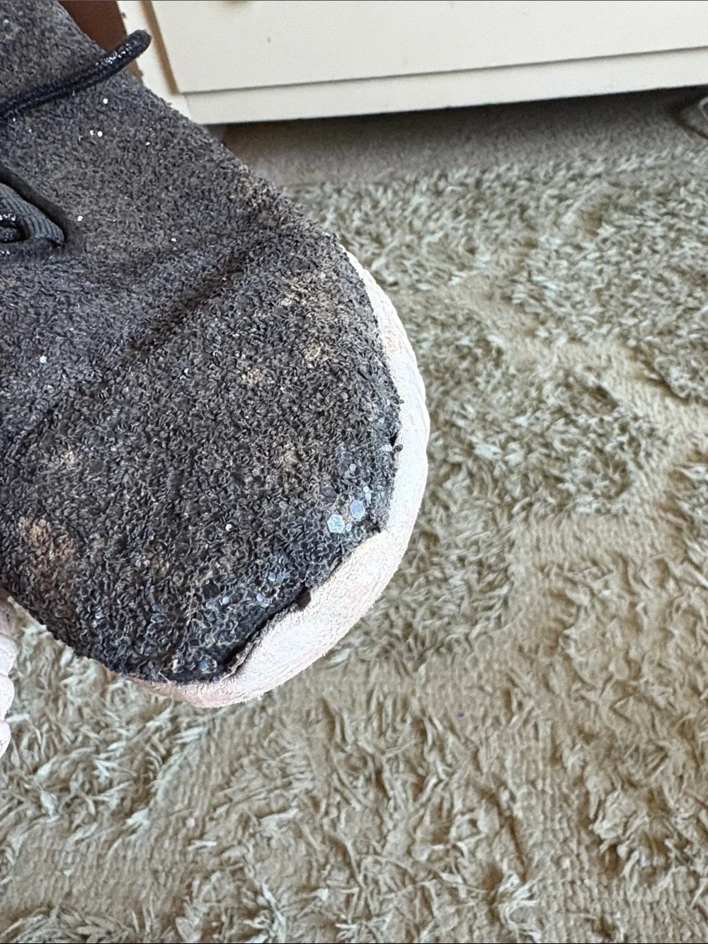 Forever Black glitter Athletic Sneakers with White Sole